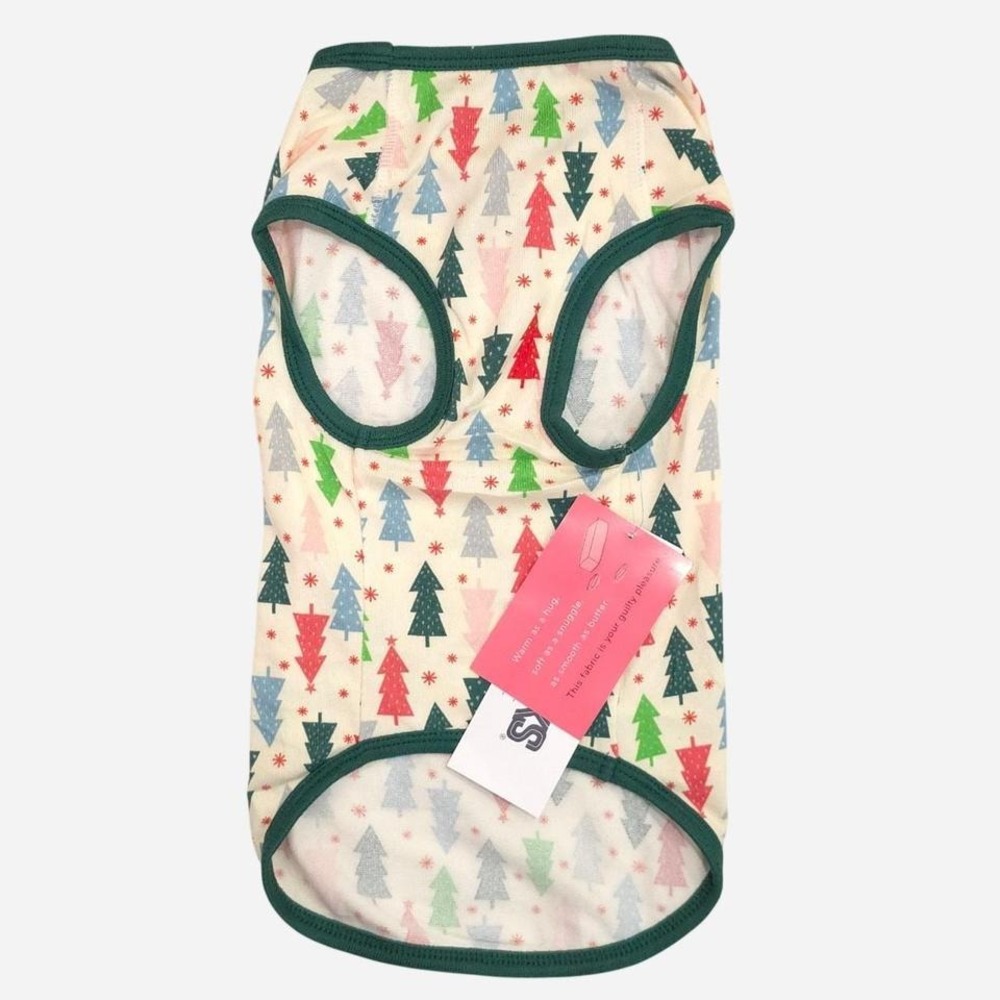 Muk Luks very soft multicoloured Christmas tree dog tank top Size S